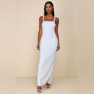 LULU’S SENSATIONAL INVITE TEXTURED KNIT SLEEVELESS MAXI DRESS